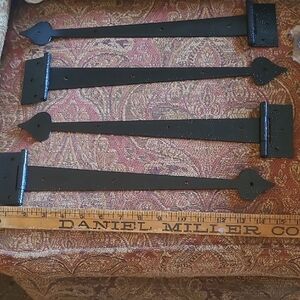 Black Decorative Metal Hinges 15 Inches